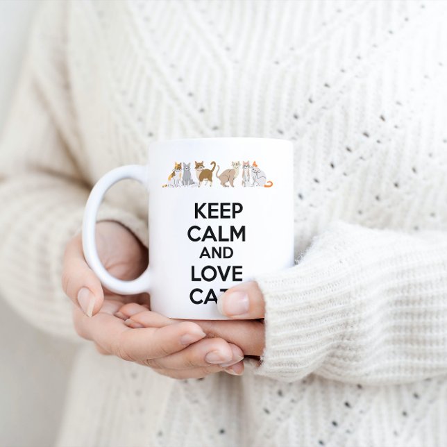 Tasse 2 Couleurs Gardez le calme et l'amour chats (Créateur téléchargé)