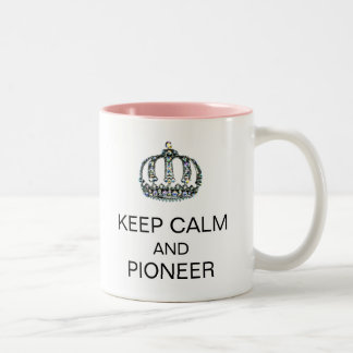 TASSE 2 COULEURS GARDEZ LE CALME ET LE CAFÉ PIONNIER À DEUX TONS