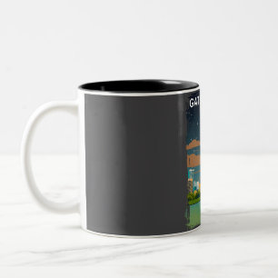 Tasse 2 Couleurs Gateway National Park Vintage Minimal Voyage Rétro