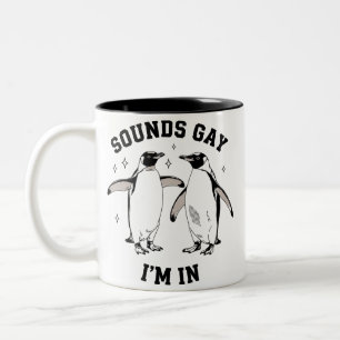 Tasse 2 Couleurs Gay Penguin Sounds Gay Je Suis Dans Vintage Queer 