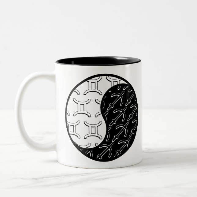 Tasse 2 Couleurs Gemini Sagittarius yin yang couple zodiaque (Gauche)