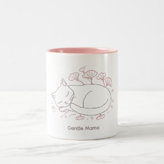 Tasse 2 Couleurs Gentle Mama Minimalist Cat Line Art