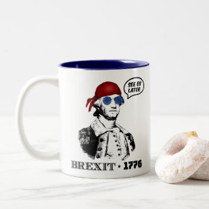Tasse 2 Couleurs George Washington Brexit 1776 Drapeau UE Lunettes