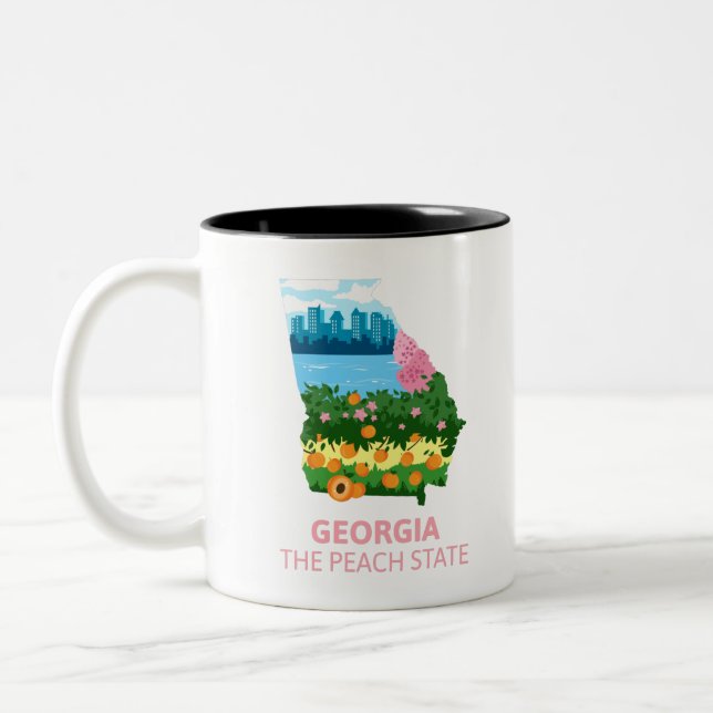 Tasse 2 Couleurs Géorgie L'État de la Pêche (Gauche)