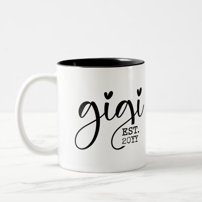 Tasse 2 Couleurs Gigi Établi | Grand-mère Cadeau (Gauche)