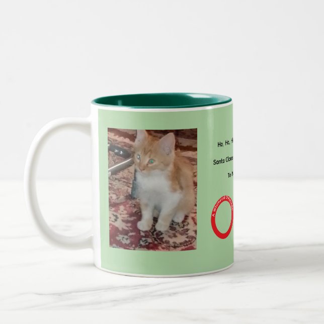 Tasse 2 Couleurs Ginger Cat Whimsical Christmas  (Gauche)