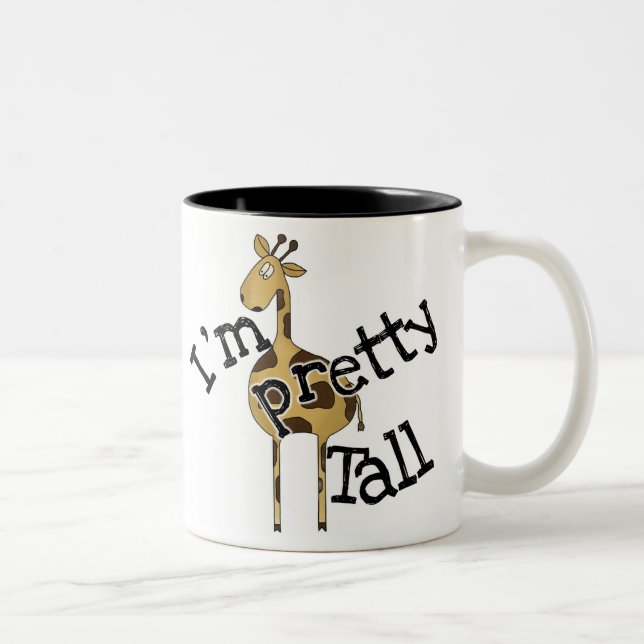 Tasse 2 Couleurs Girafe je suis assez grand (Droit)