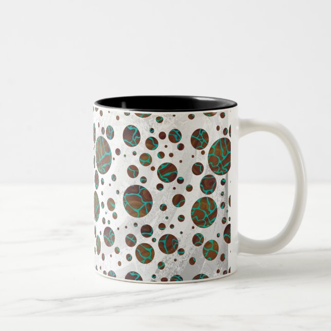Tasse 2 Couleurs Giraffe Impression Brown et Turquoise (Droit)