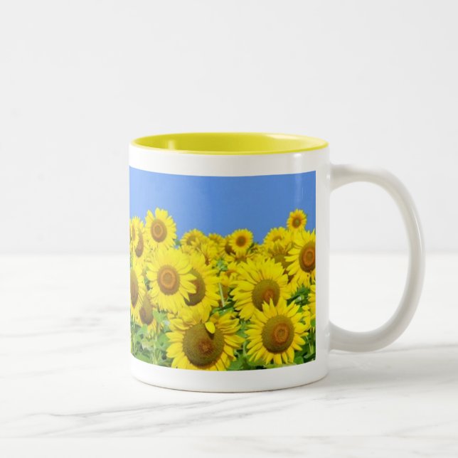 Tasse 2 Couleurs Gisements de tournesol (Droit)
