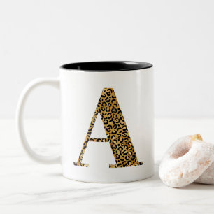 Tasse 2 Couleurs Glamour Monogramme A Léopard Doré