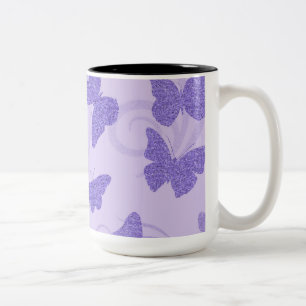 Tasse 2 Couleurs Glittery Lilac Butterflies