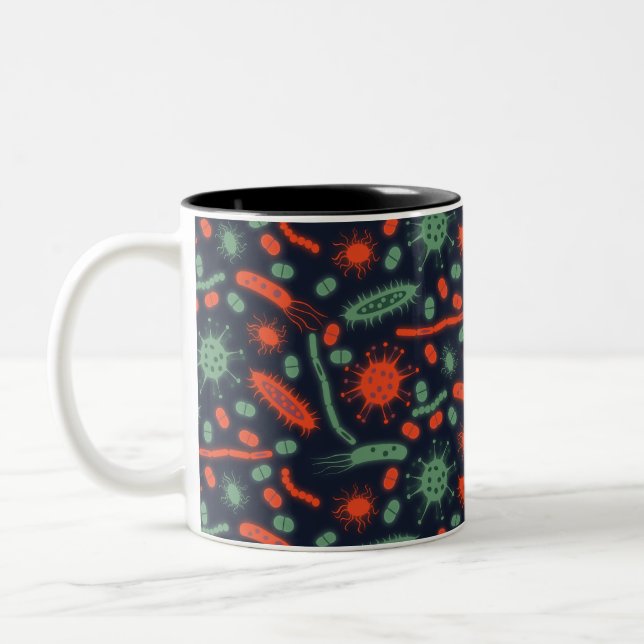 Tasse 2 Couleurs Glowing Bacteria Microorganism green red (Gauche)