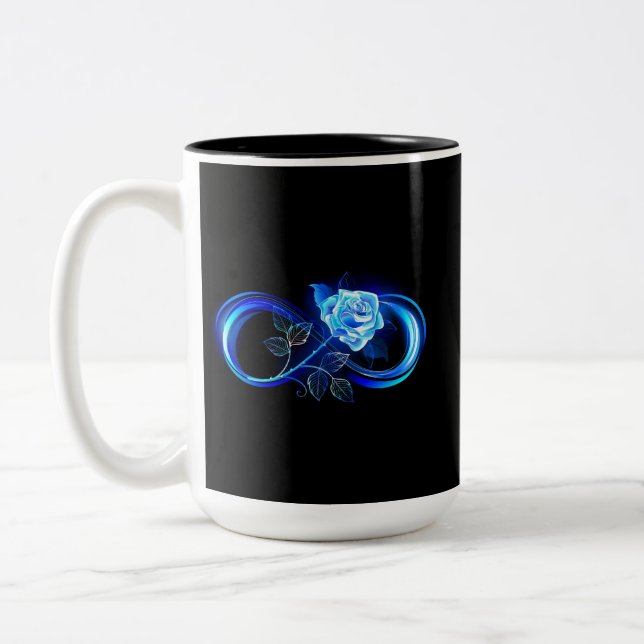 Tasse 2 Couleurs Glowing infinity with blue rose (Gauche)