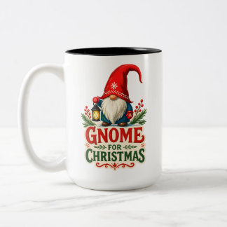 Tasse 2 Couleurs Gnome pour Noël Lanterne Gnome Scandinave