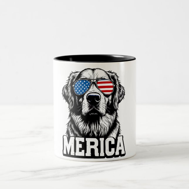 Tasse 2 Couleurs Golden Retriever (Centre)
