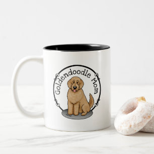 Tasse 2 Couleurs Goldendoodle Mom Doodle Mom (rouge doré)