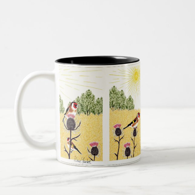 Tasse 2 Couleurs Goldfinches sur chardon (Gauche)