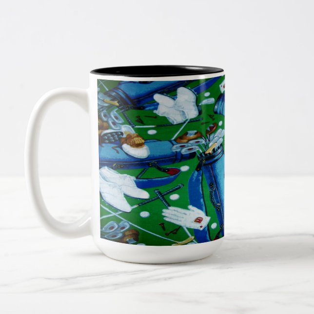 Tasse 2 Couleurs Golf bleu et vert (Gauche)