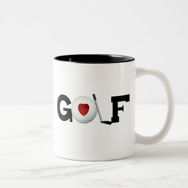Tasse 2 Couleurs Golf rouge de coeur (Droit)