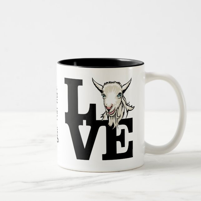 Tasse 2 Couleurs GOT LOVER | RETRO Chèvre L O V E - Chèvre blanche (Droit)