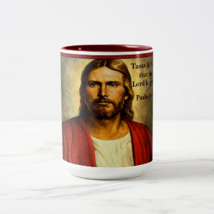 Tasse 2 Couleurs Goûtez et voyez que le Seigneur est bon. Psaume 34