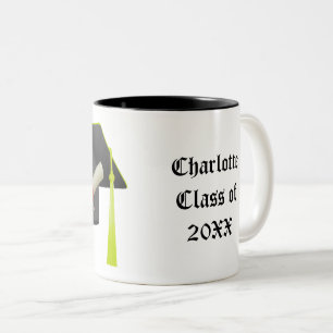 Tasse 2 Couleurs Graduation Black Casquette Class of 20XX Ajouter u