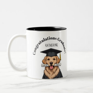 Tasse 2 Couleurs Graduation personnalisée mignon Golden Retriever C