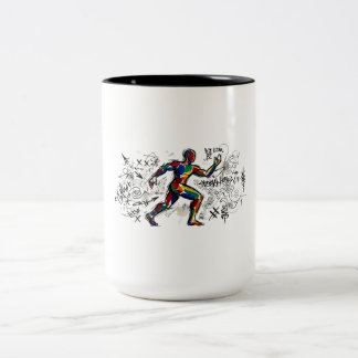 Tasse 2 Couleurs Graffiti d'art de rue d'un coureur abstrait