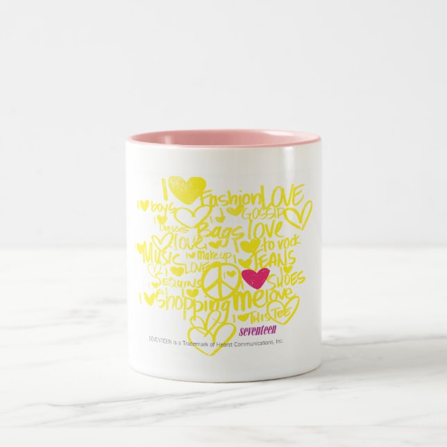Tasse 2 Couleurs Graffiti magenta/jaune (Centre)