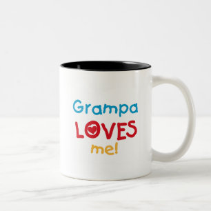 Tasse 2 Couleurs Grampa m'aime T-shirts et cadeaux
