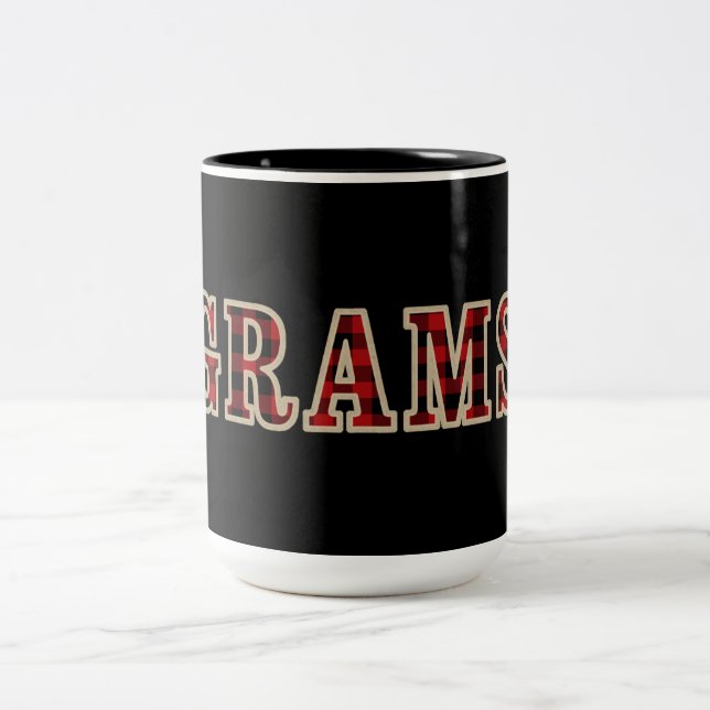 Tasse 2 Couleurs GRAMS Rustic Red Buffalo Checker Carrés (Centre)