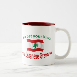 Tasse 2 Couleurs Grand-maman libanaise - pariez votre Kibbi