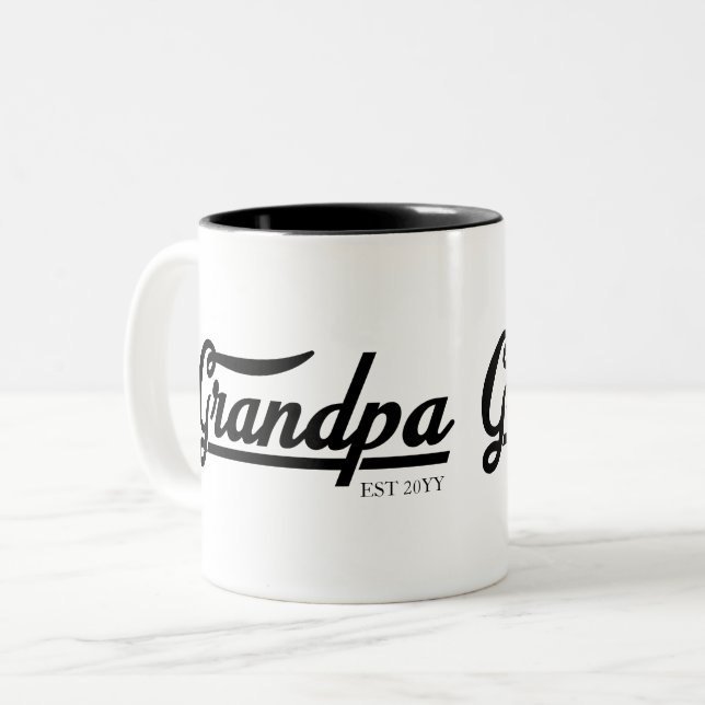 Tasse 2 Couleurs Grand-Père Établi | Cadeau grand-père (Devant gauche)