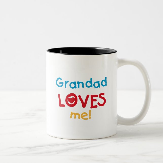 Tasse 2 Couleurs Grand-père m'aime T-shirts et cadeaux (Droit)