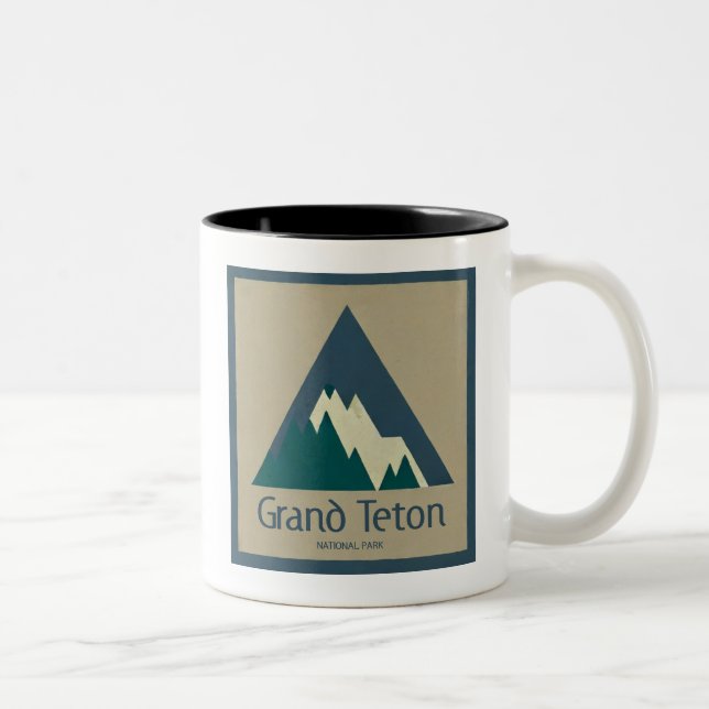 Tasse 2 Couleurs Grand Teton National Park Rustic (Droit)