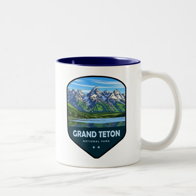 Tasse 2 Couleurs Grand Teton National Park Shield (Droit)