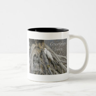 Tasse 2 Couleurs Grande Aigrette (Ardea alba) OBX Outer Banks