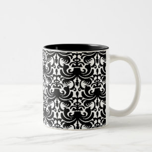 Tasse 2 Couleurs Grande damassé audacieuse (noir)