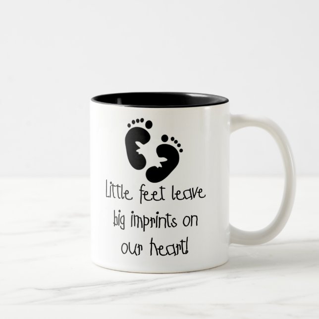 Tasse 2 Couleurs Grandes empreintes pieds noirs d'empreintes de pas (Droit)