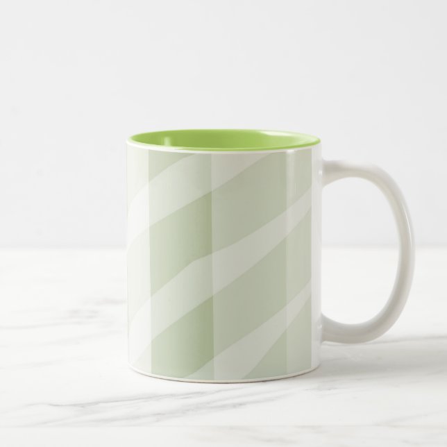 Tasse 2 Couleurs Grandes zèbres blanches à la menthe (Droit)