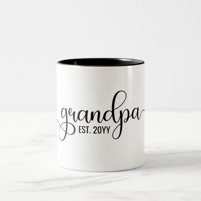Tasse 2 Couleurs Grandpa Est, Cadeaux grand-père personnalisés (Centre)