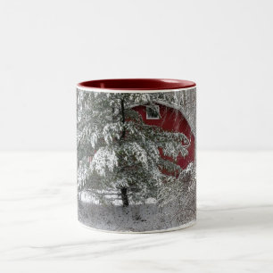 Tasse 2 Couleurs Grange rouge neigeuse