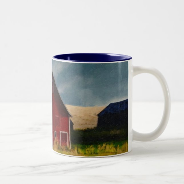 Tasse 2 Couleurs Grange rouge peinte (Droit)