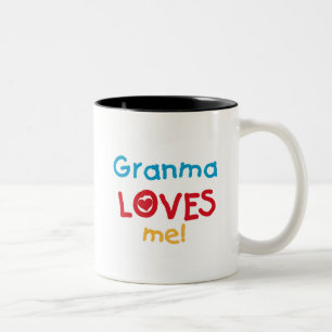 Tasse 2 Couleurs Granma aime mes t-shirts et cadeaux