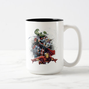 Tasse 2 Couleurs Graphisme d'attaque des Avengers