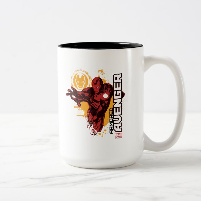 Tasse 2 Couleurs Graphisme de l'Homme de Fer en Vengeur Blindé (Droit)