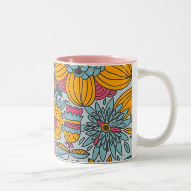 Tasse 2 Couleurs Gras Floral et vignes (Droit)