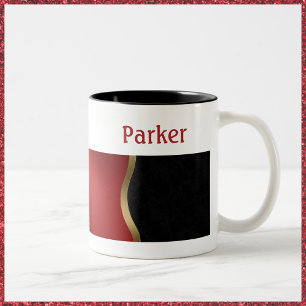 Tasse 2 Couleurs Gras moderne noir rouge et or