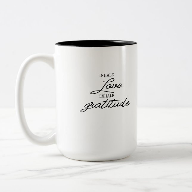 TASSE 2 COULEURS GRATITUDE D'AMOUR INHALE (Gauche)