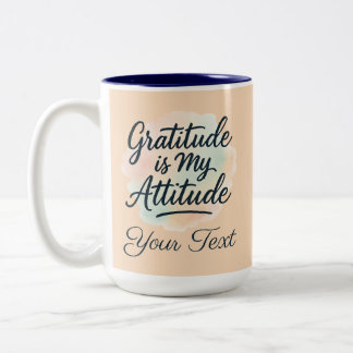 Tasse 2 Couleurs Gratitude Est Mon Attitude Aquarelle Personnalisab